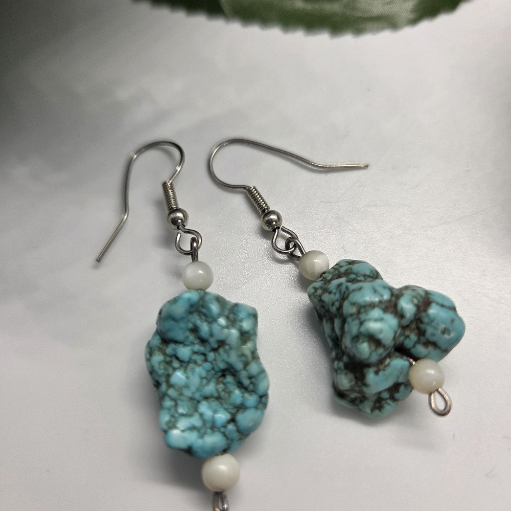 Stone and Pearl Pierced Earrings, 6 Pairs - Picture 2 of 10